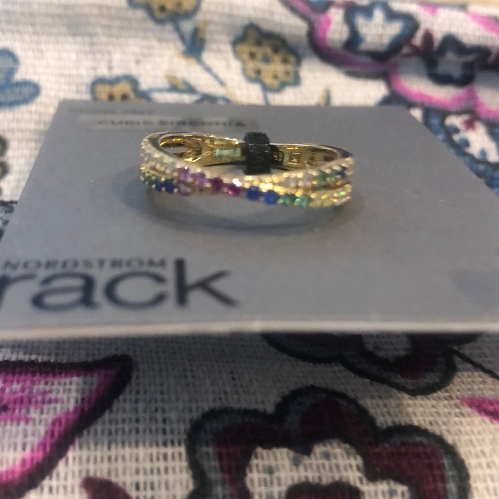 MEW NORDSTROM Rack Rainbow Criss Cross Ring